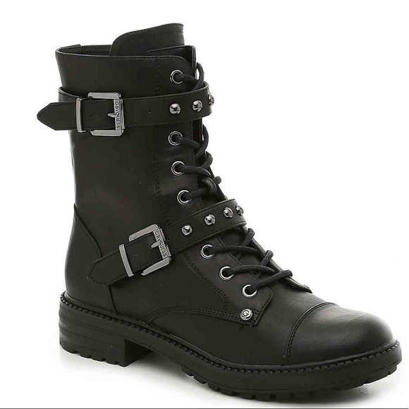 G by Guess Shoes - G by GUESS | Granted Moto Combat Boots Sz 8.5 US
